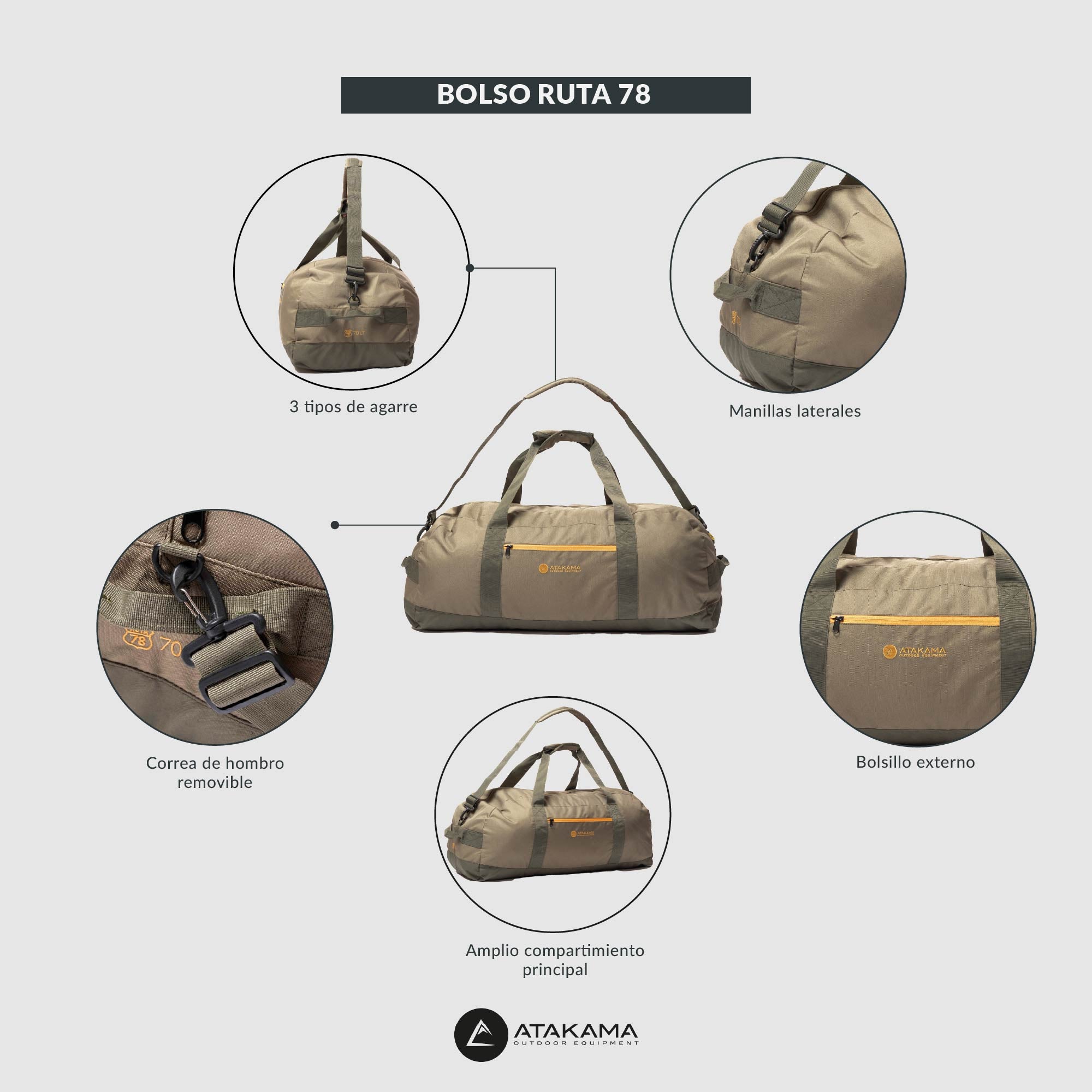 Bolso plegable Ruta 78 70 lt