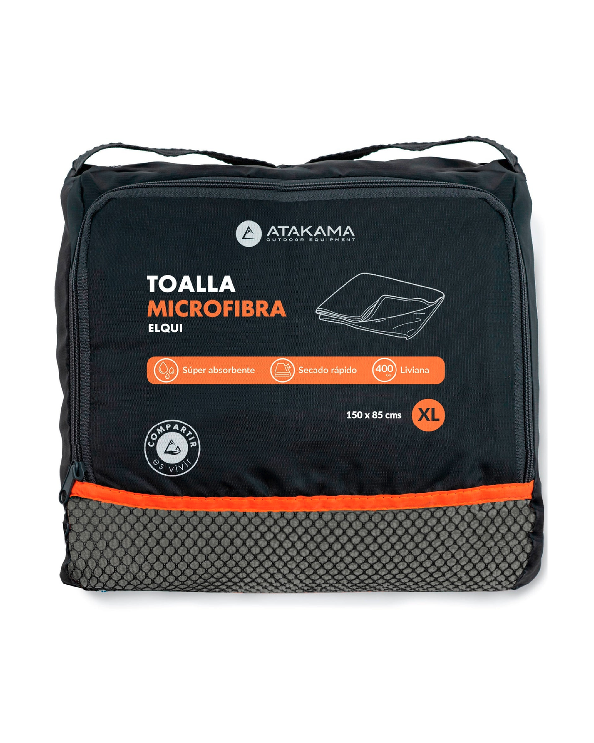 Toalla microfibra Elqui XL Gris
