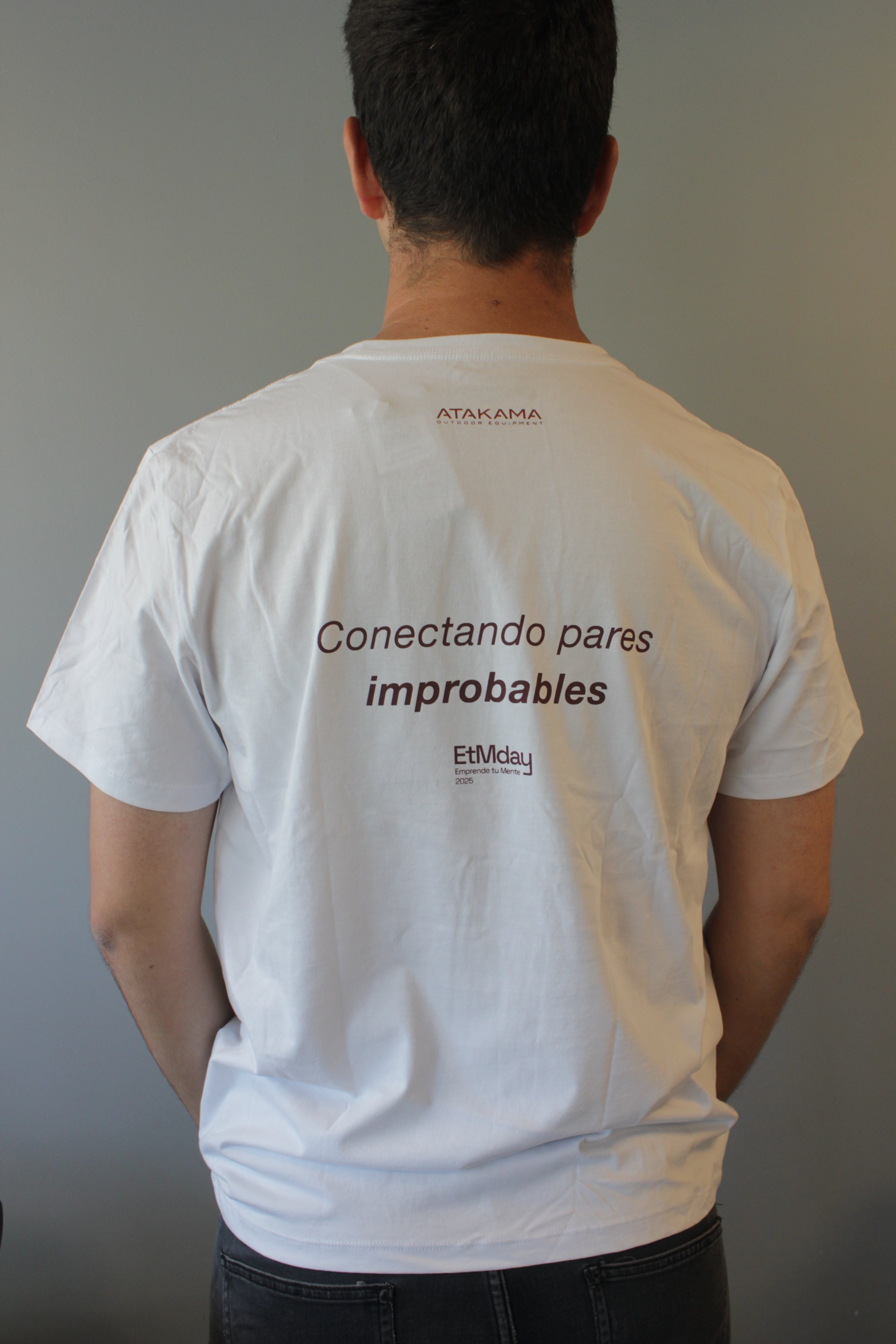 BRANDING ETMDAY Polera Cuernos del Paine manga corta hombre Blanca