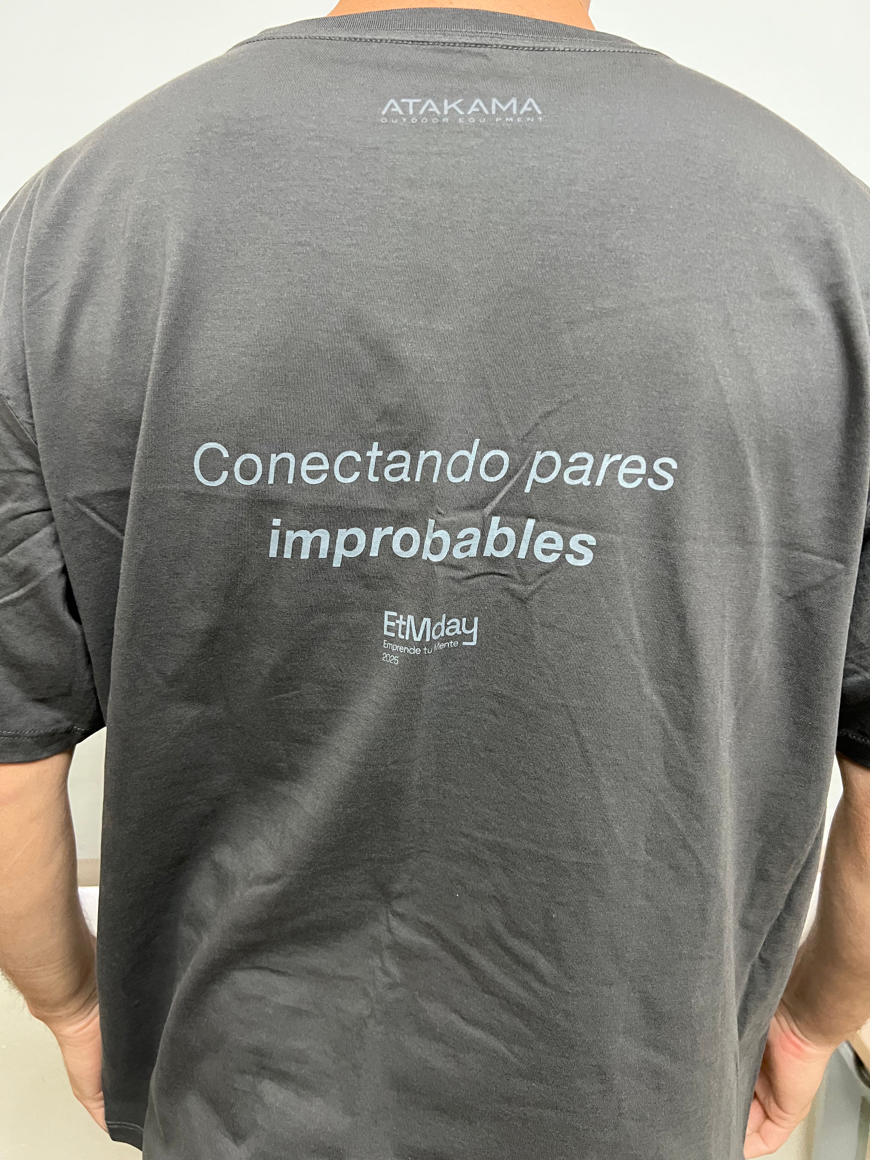 BRANDING ETMDAY Polera Cuernos del Paine manga corta hombre Gris