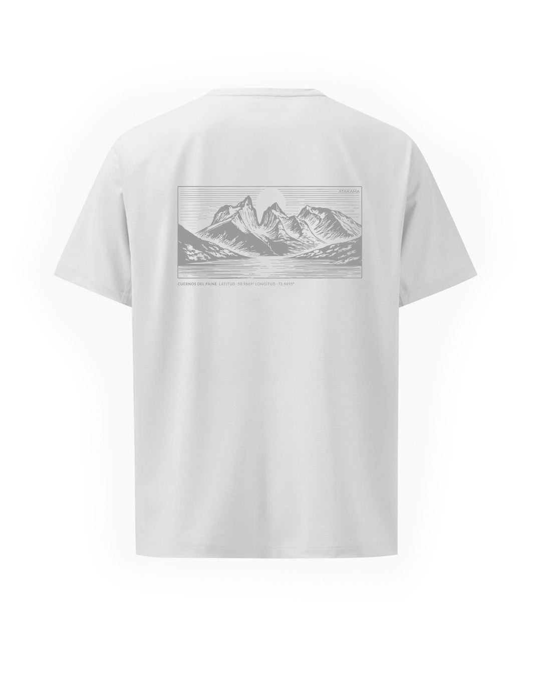 Polera Algodón Manga Corta Cuernos de Paine Blanco