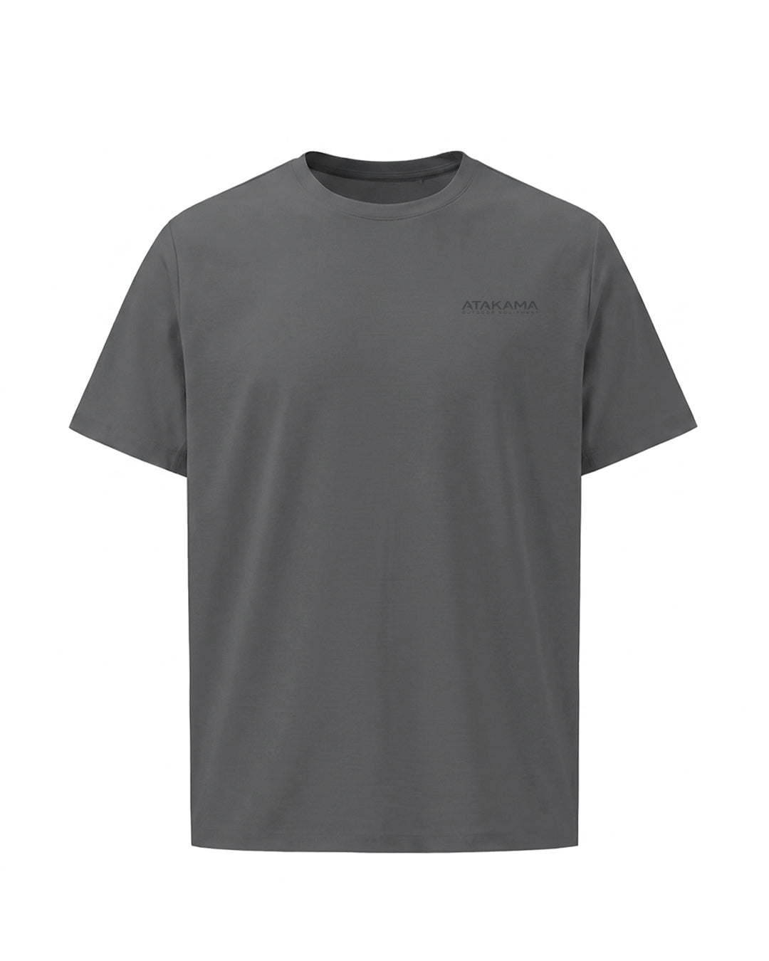 Polera Algodón Manga Corta Dunas Textura Gris