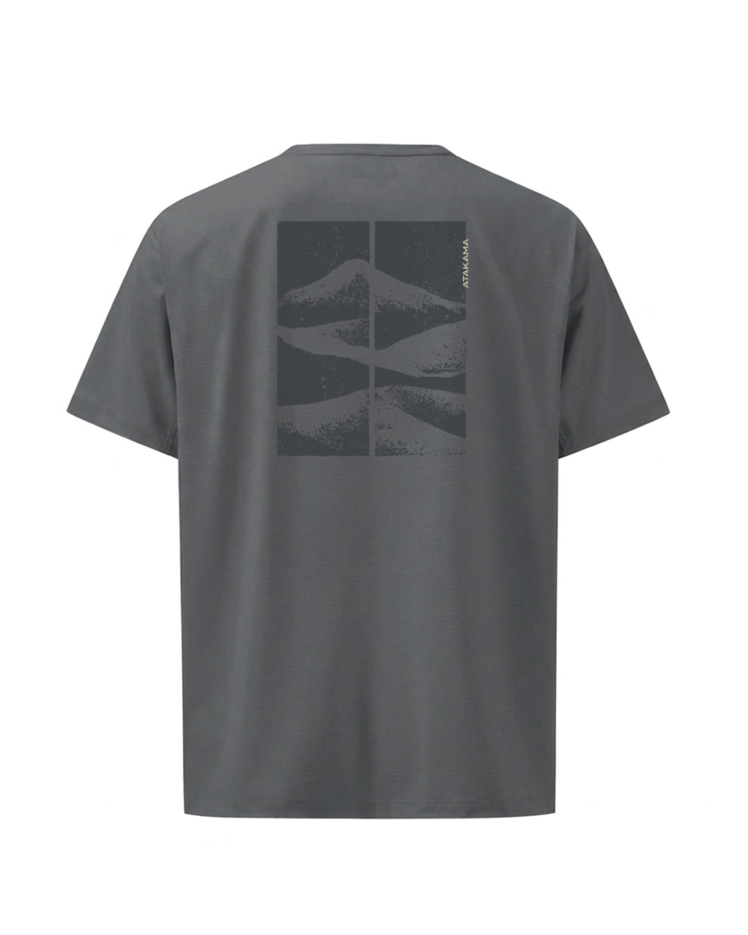 Polera Algodón Manga Corta Dunas Textura Gris