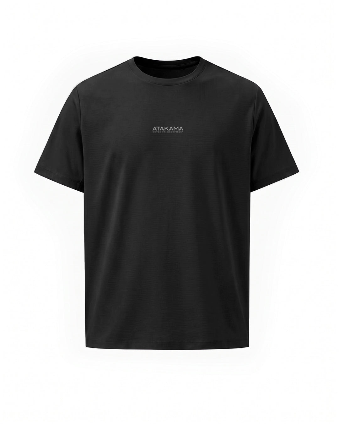 Polera Algodón Manga Corta Atakama Logo Centro Negro