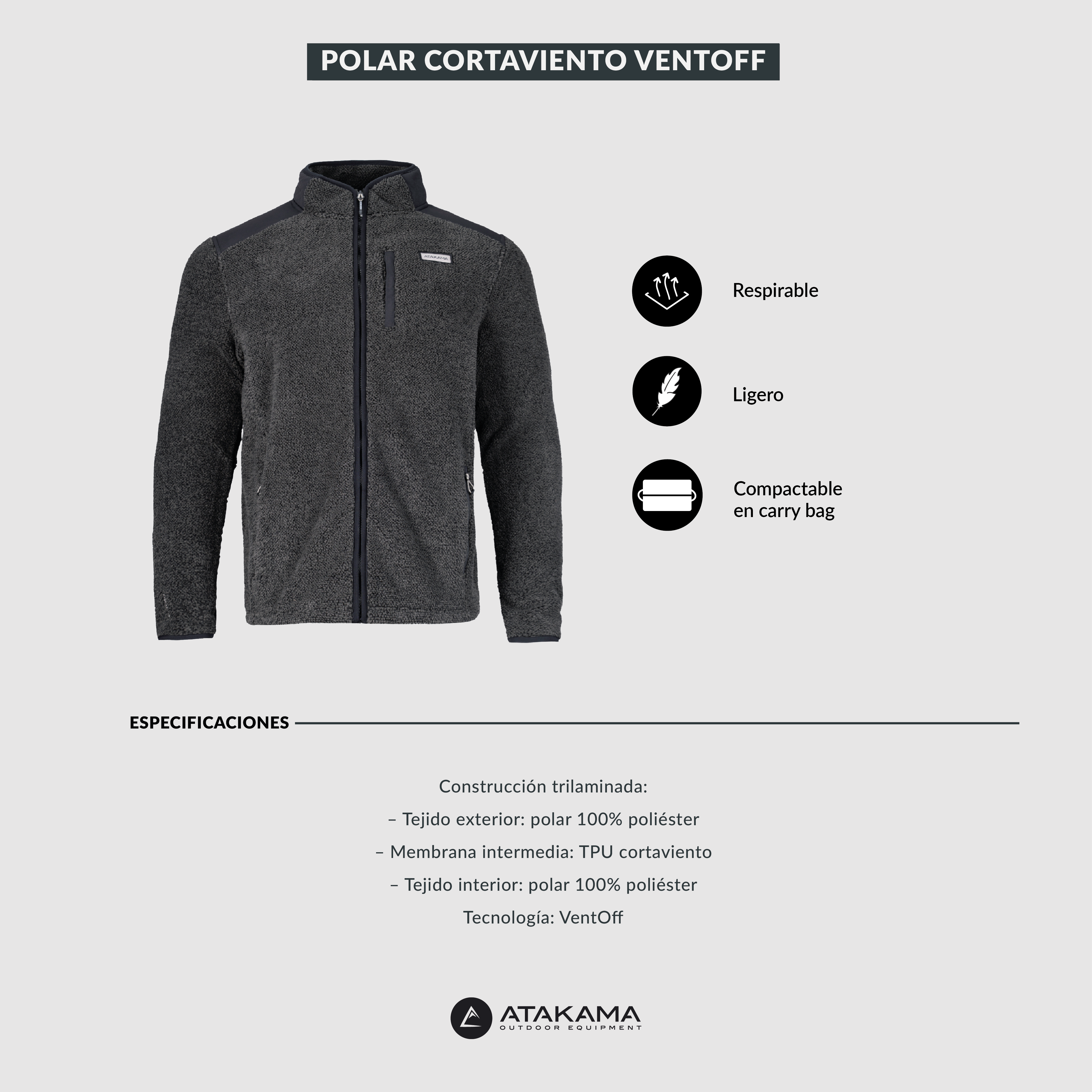 Polar Cortaviento Ventoff Hombre Negro