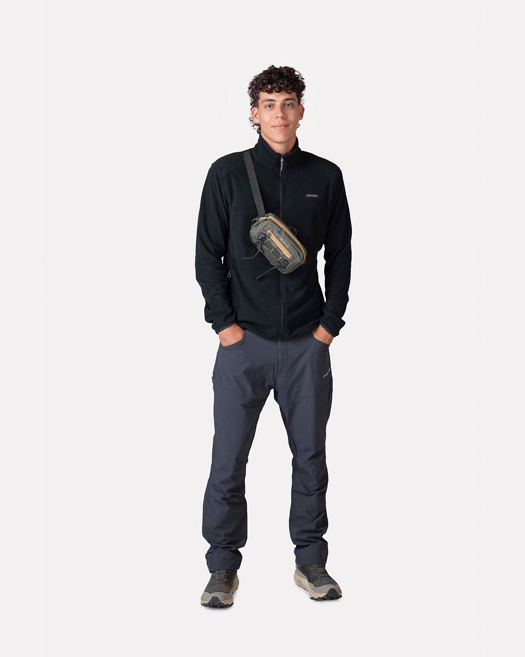 Polar Fleece Deportivo Terra Full Zip Hombre Negro