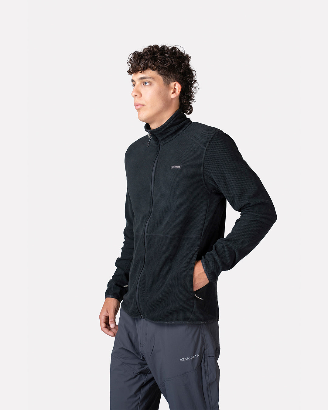 Polar Fleece Deportivo Terra Full Zip Hombre Negro