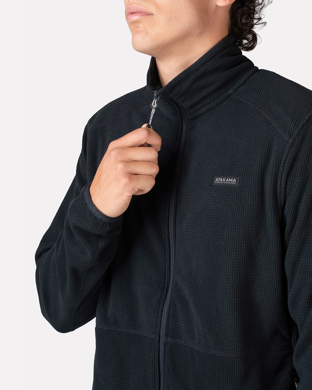 Polar Fleece Deportivo Terra Full Zip Hombre Negro