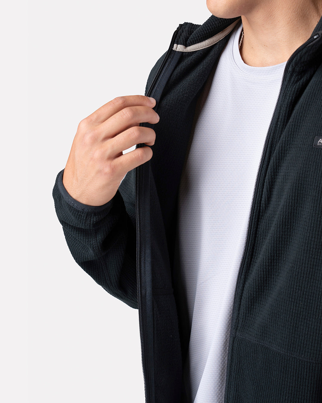 Polar Fleece Deportivo Terra Full Zip Hombre Negro