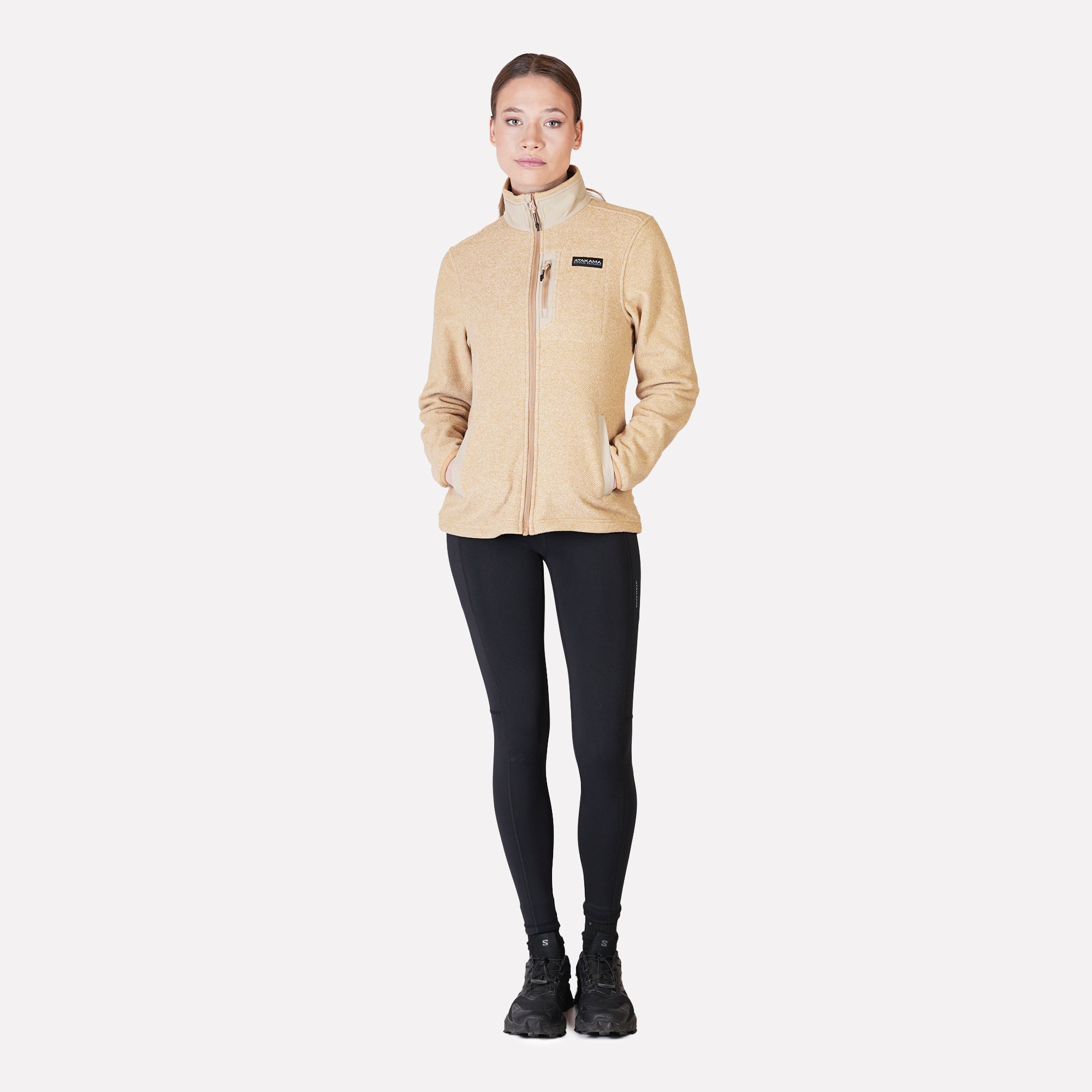 Polar Texturado Mujer Ventisquero Full Zip Beige