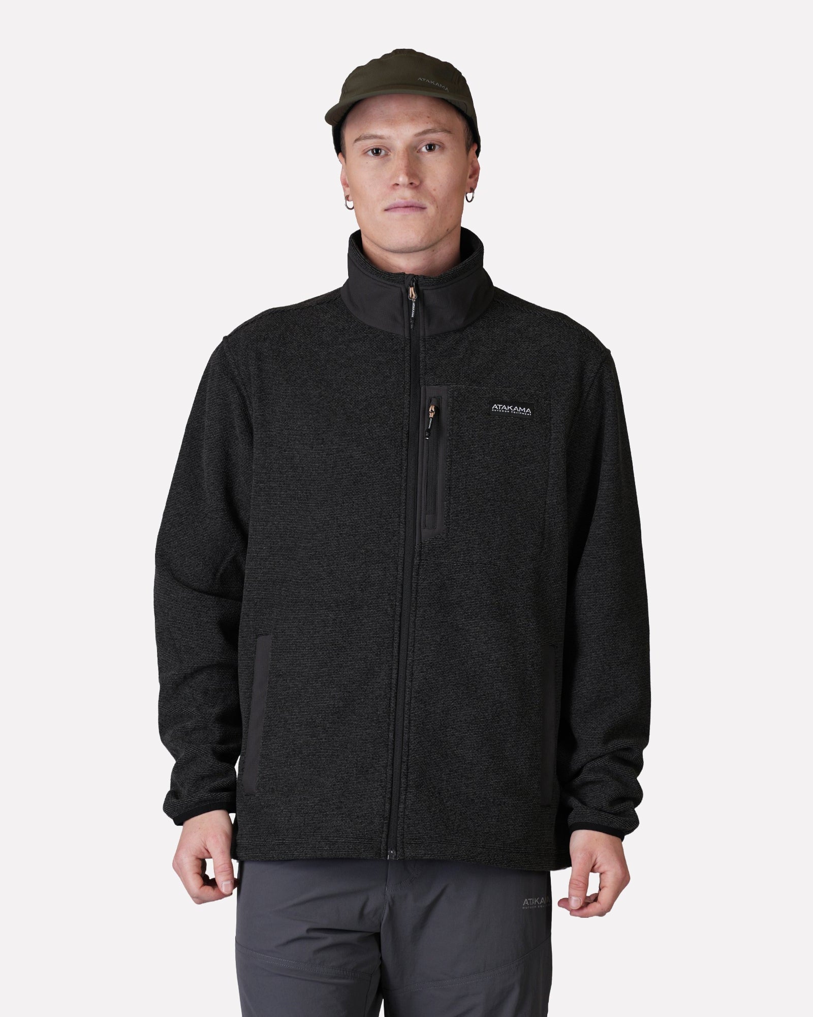 Polar Texturado Hombre Ventisquero Full Zip Gris - Atakama Outdoor