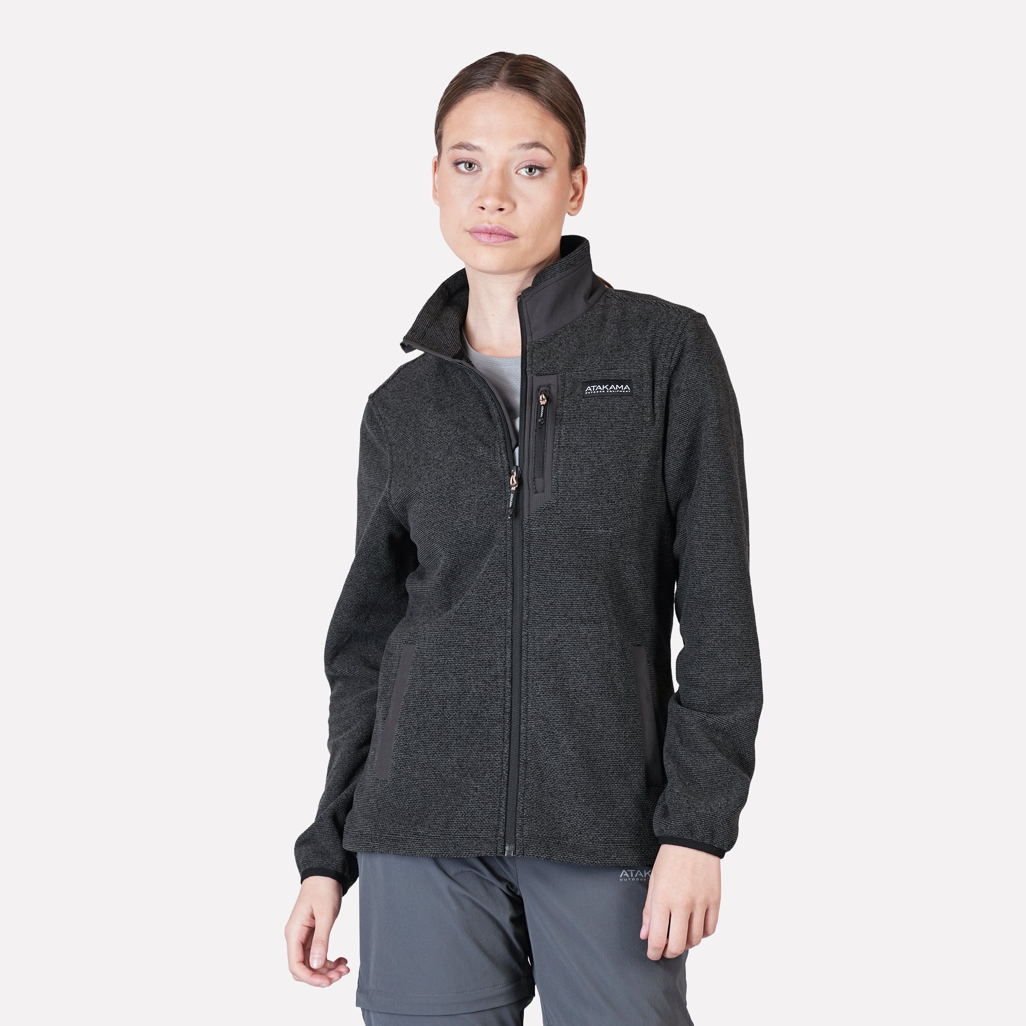 Polar Texturado Mujer Ventisquero Full Zip Gris