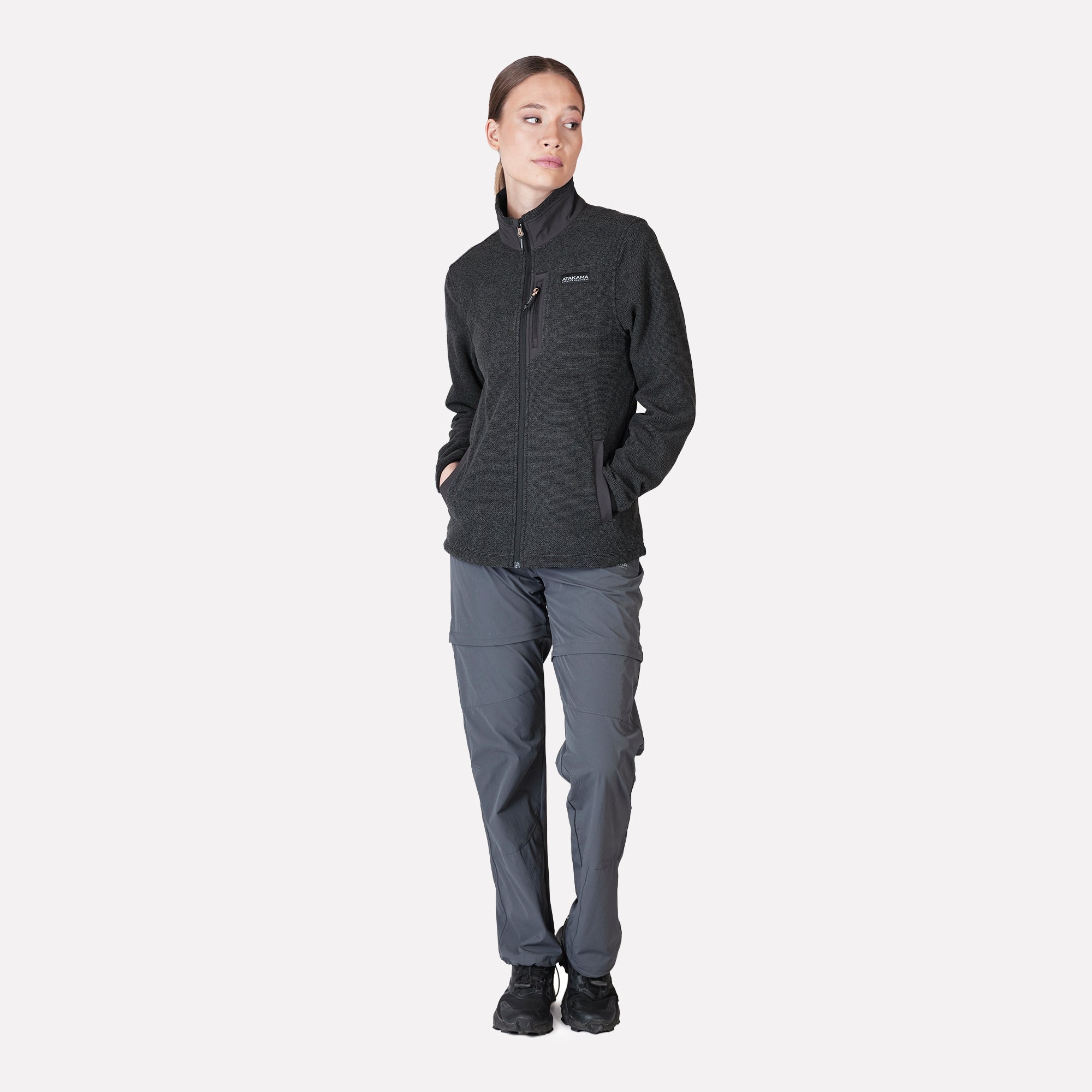 Polar Texturado Mujer Ventisquero Full Zip Gris