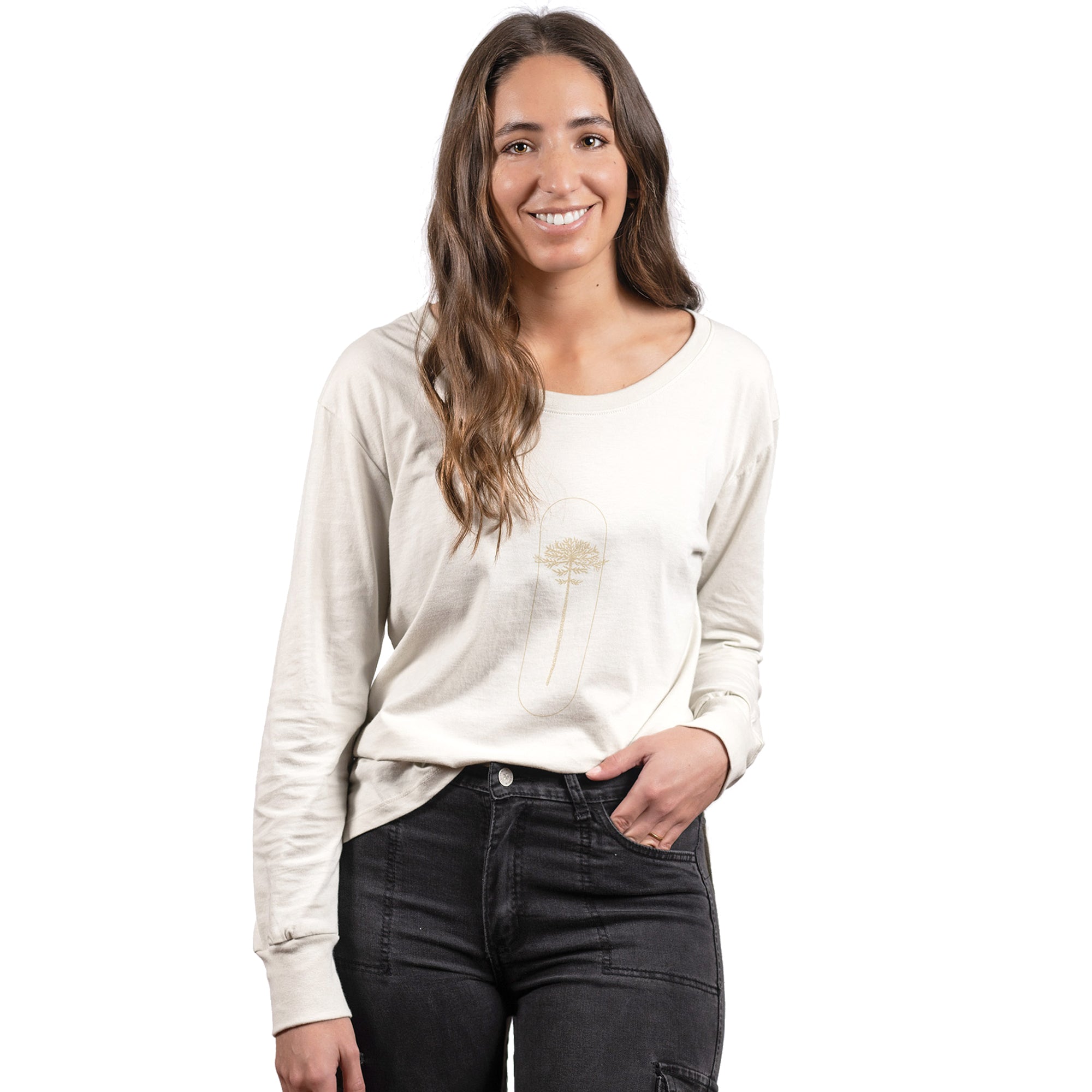 Polera mujer manga larga Araucaria Beige