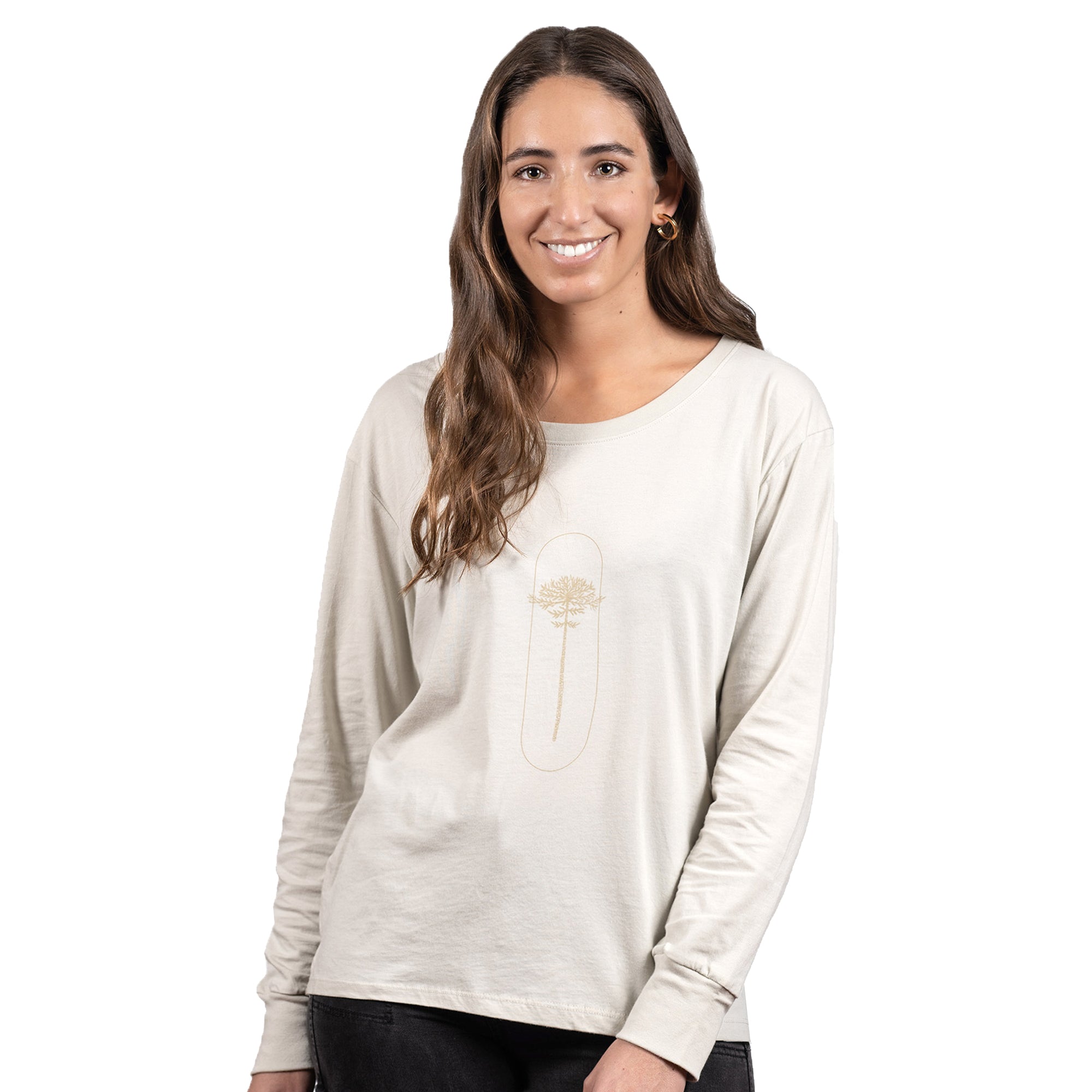 Polera mujer manga larga Araucaria Beige