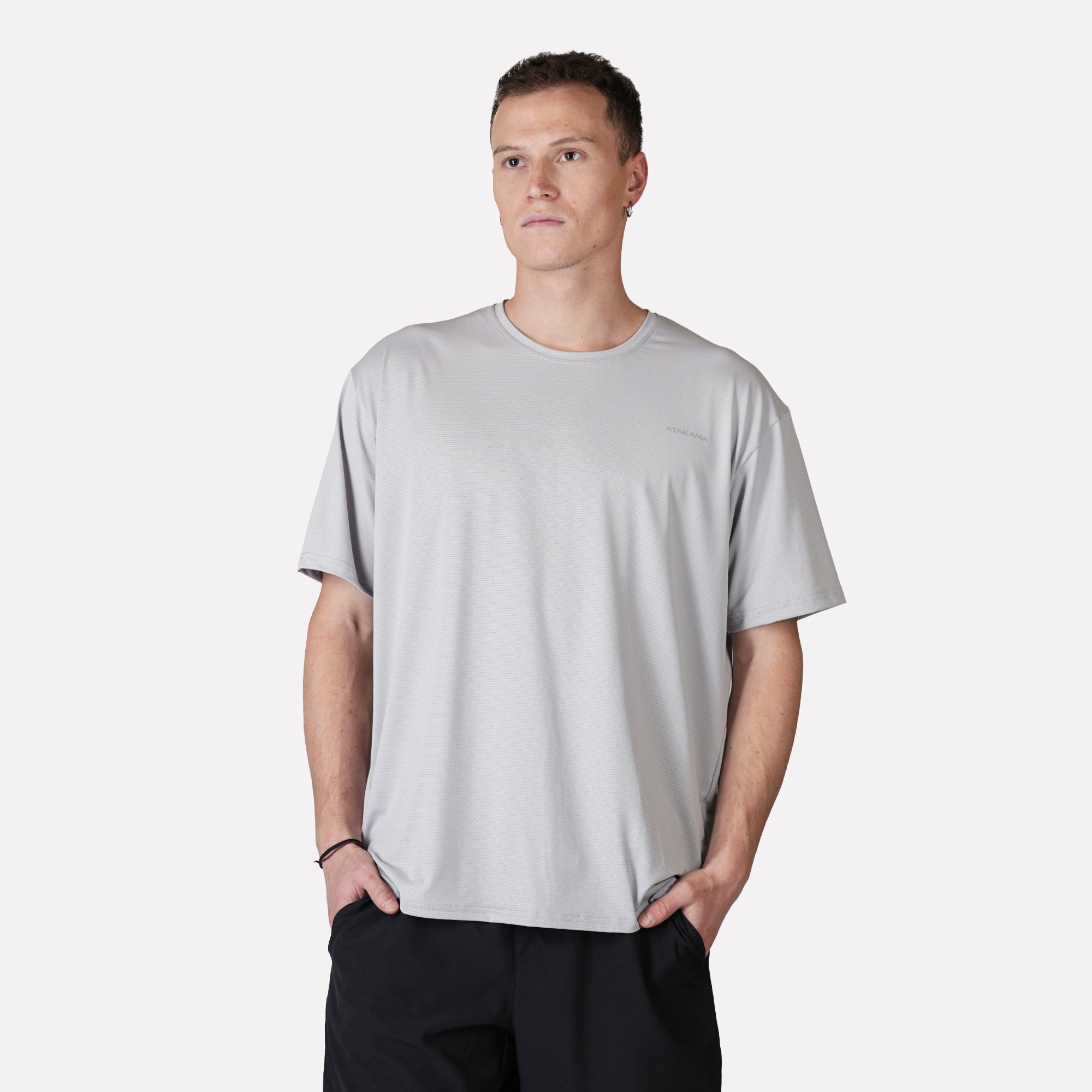 Polera deportiva Hombre Dinámica Dry Core Gris