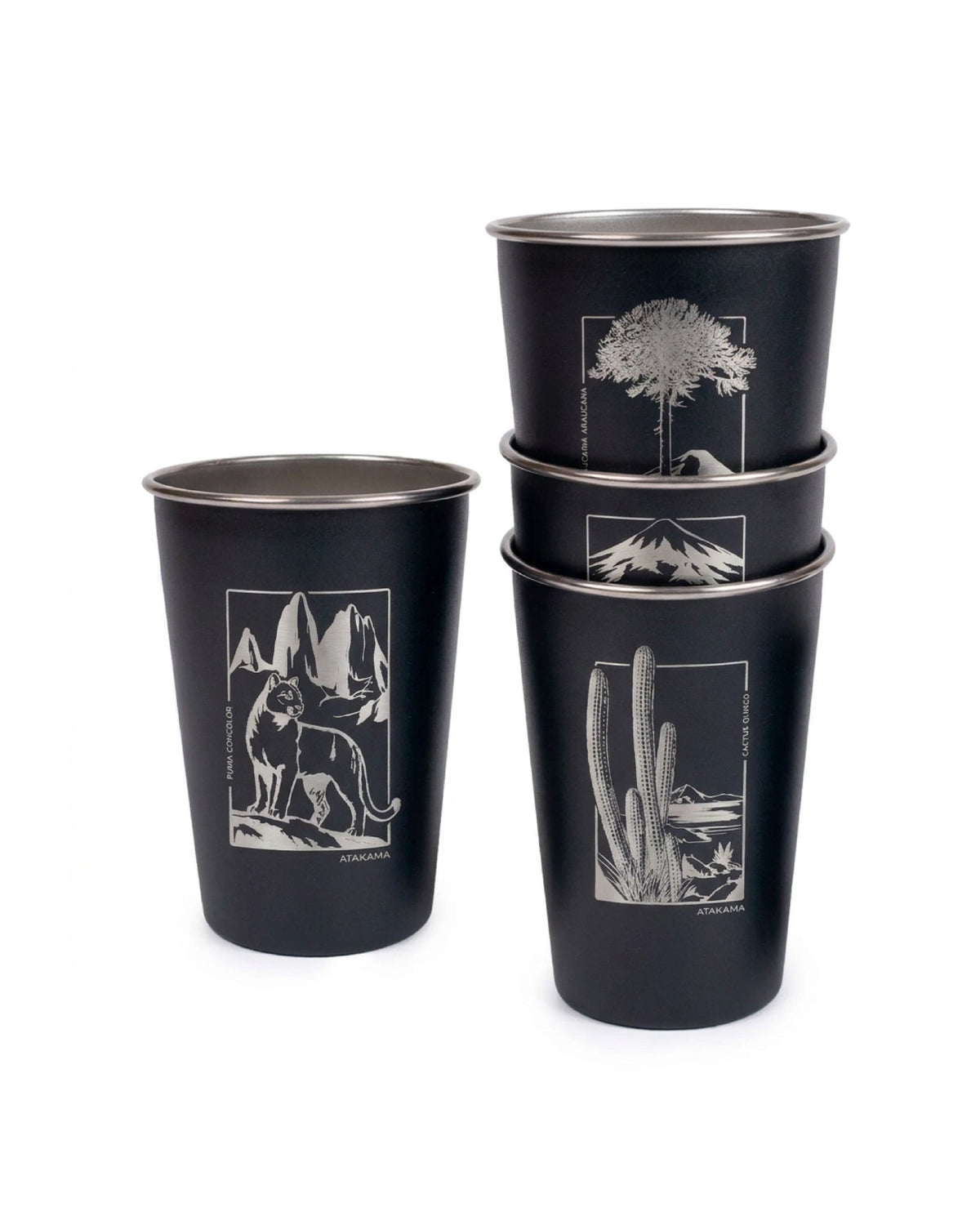 Set Vasos Parques Nacionales  480Ml Negro