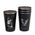 Set de cuatro vasos aves chilenas negro Aluminio 480 mililitros Atakama Outdoor Condor Martin pescador Chucao Carpintero