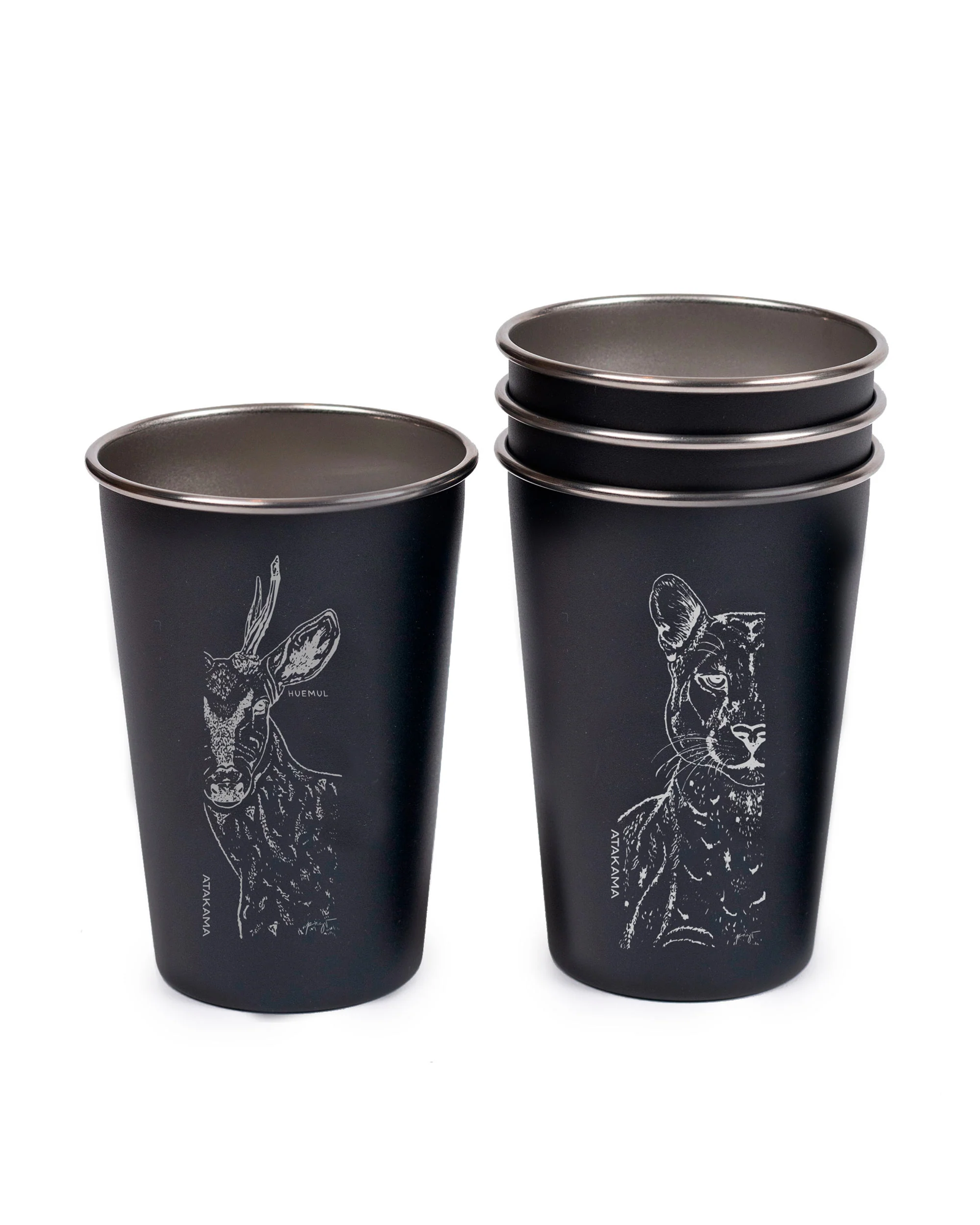 Set de 4 vasos fauna chilena 480 ml