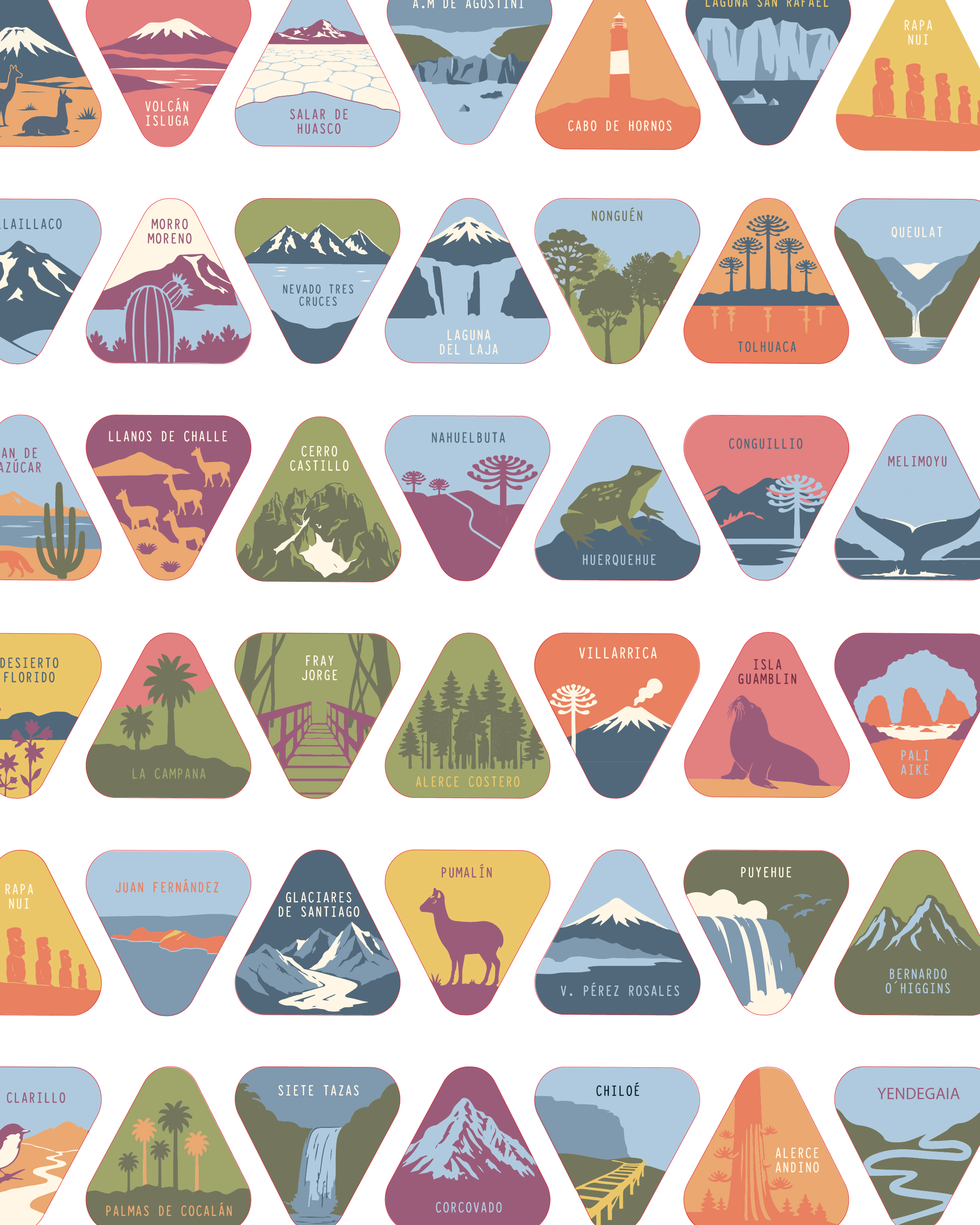 Set Sticker Botella Parques Nacionales coleccionables