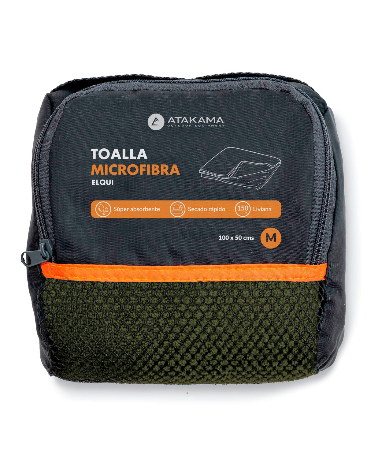 Toalla microfibra Elqui M Verde - Atakama Outdoor