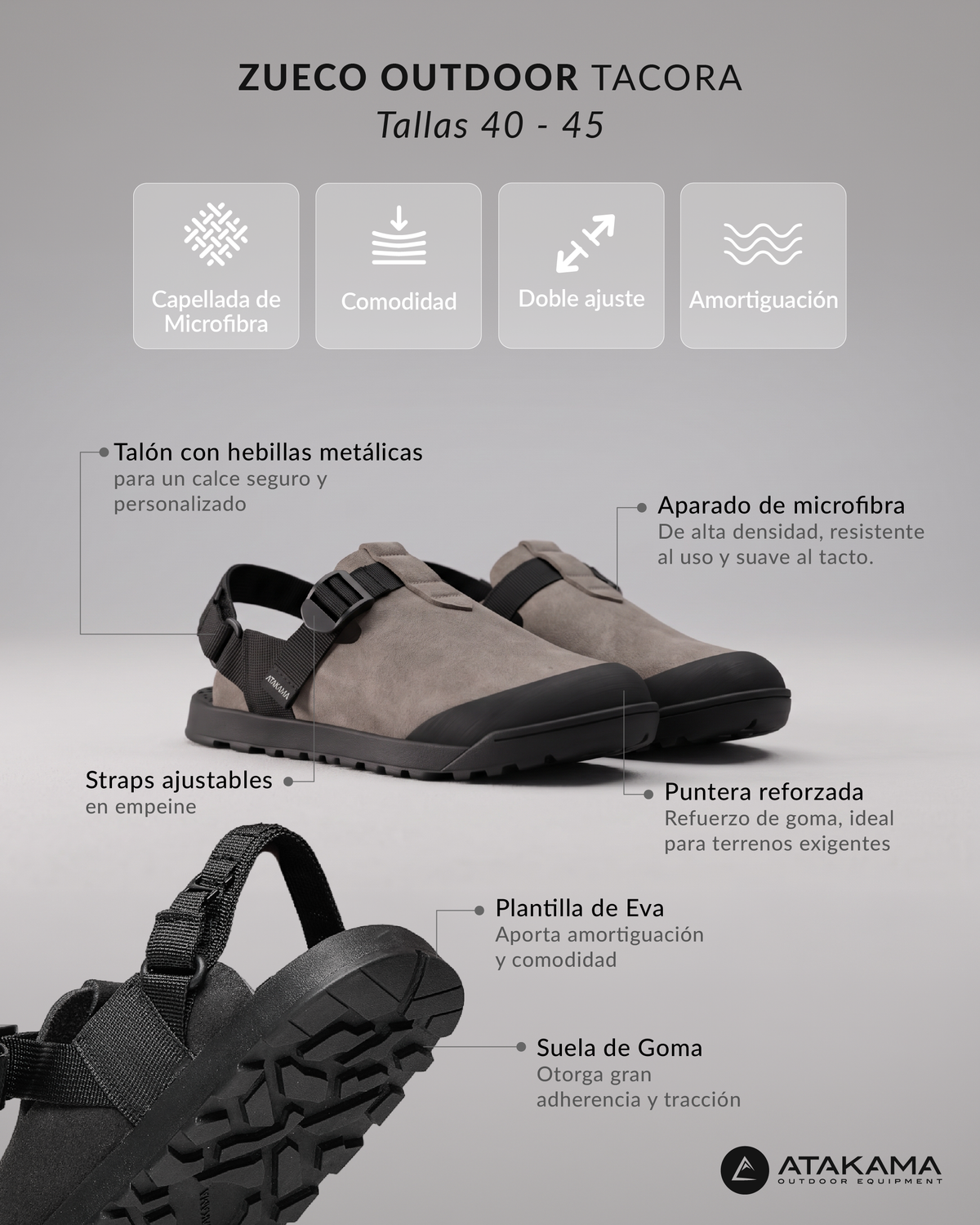 Zueco Sandalia Outdoor Tacora Café Claro