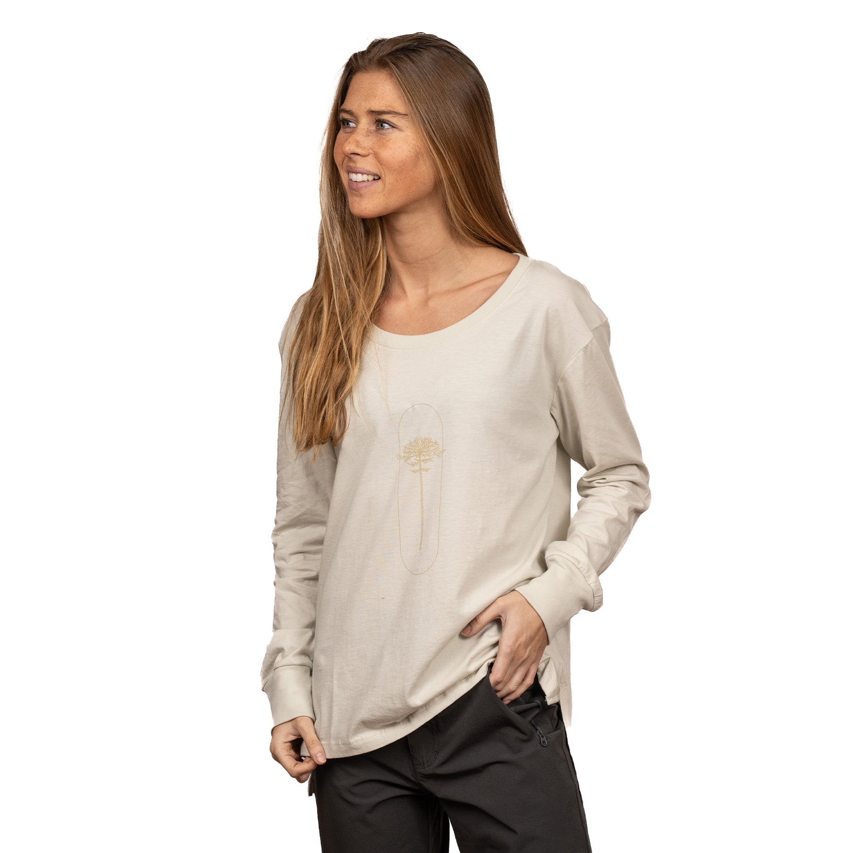 Polera mujer manga larga Araucaria Beige